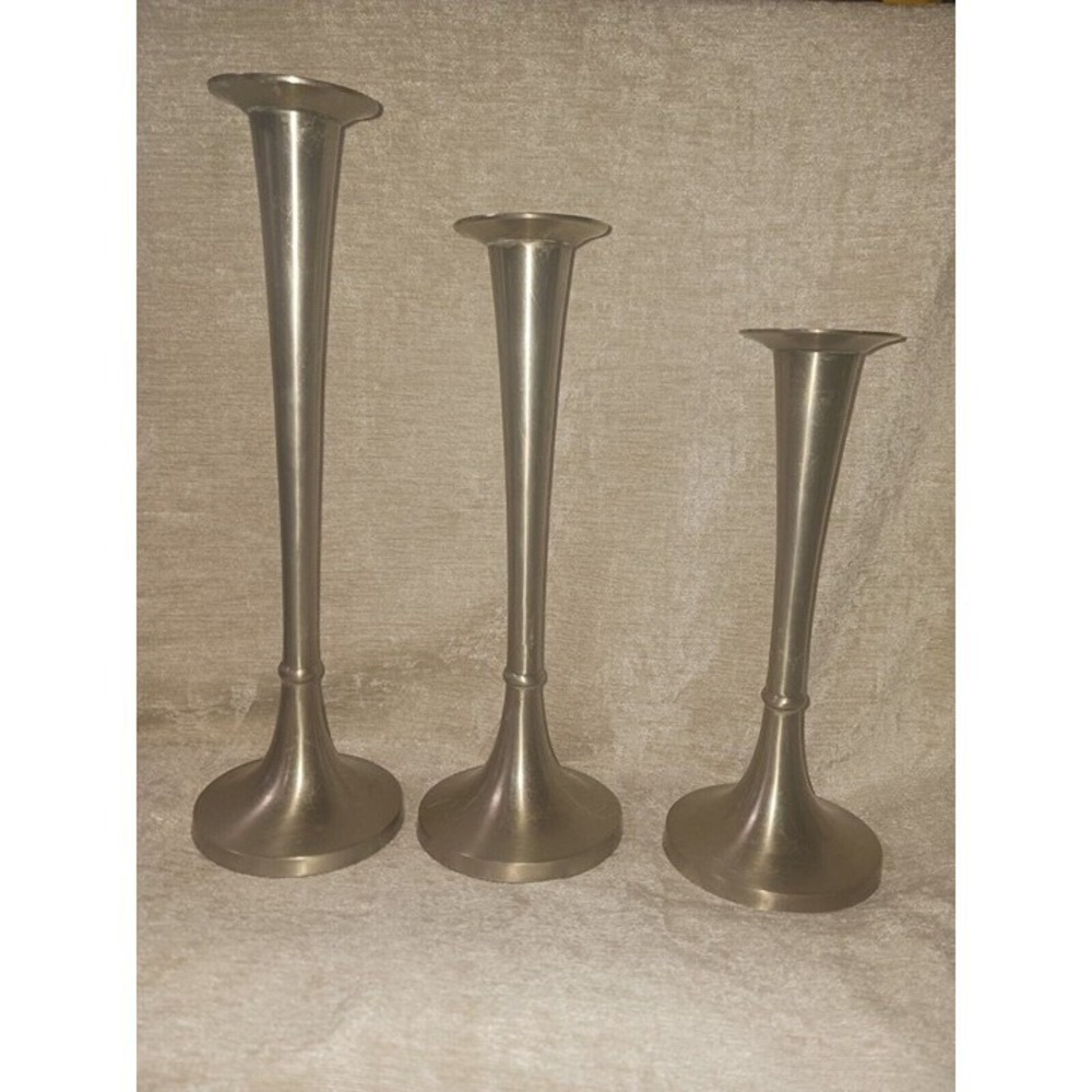 3pc tiered height USED Vintage Silver finish Great Condition Candle Stick Holder